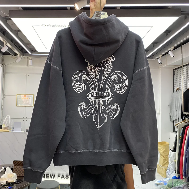 

Oversized Askyurself Style Hoodies Men Women Streetwear Plush Hooded Sweatshirt Creative Print Big Logo Tops