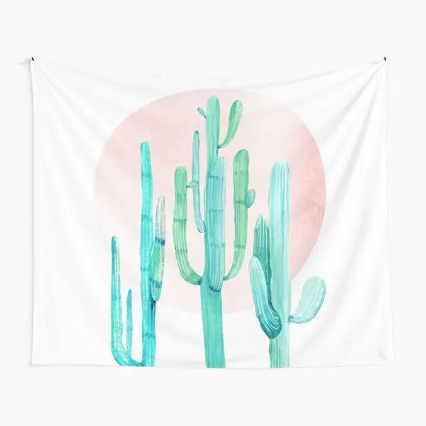 

Красивый кактус розовое золото и бирюзовый гобелен Декор красивая фотография