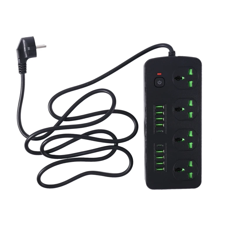 BMDT-Power Strip Plug AC Outlet Multiprise Extension Cord Electrical Socket PD USB C Ports Phone Fast Charger EU Plug