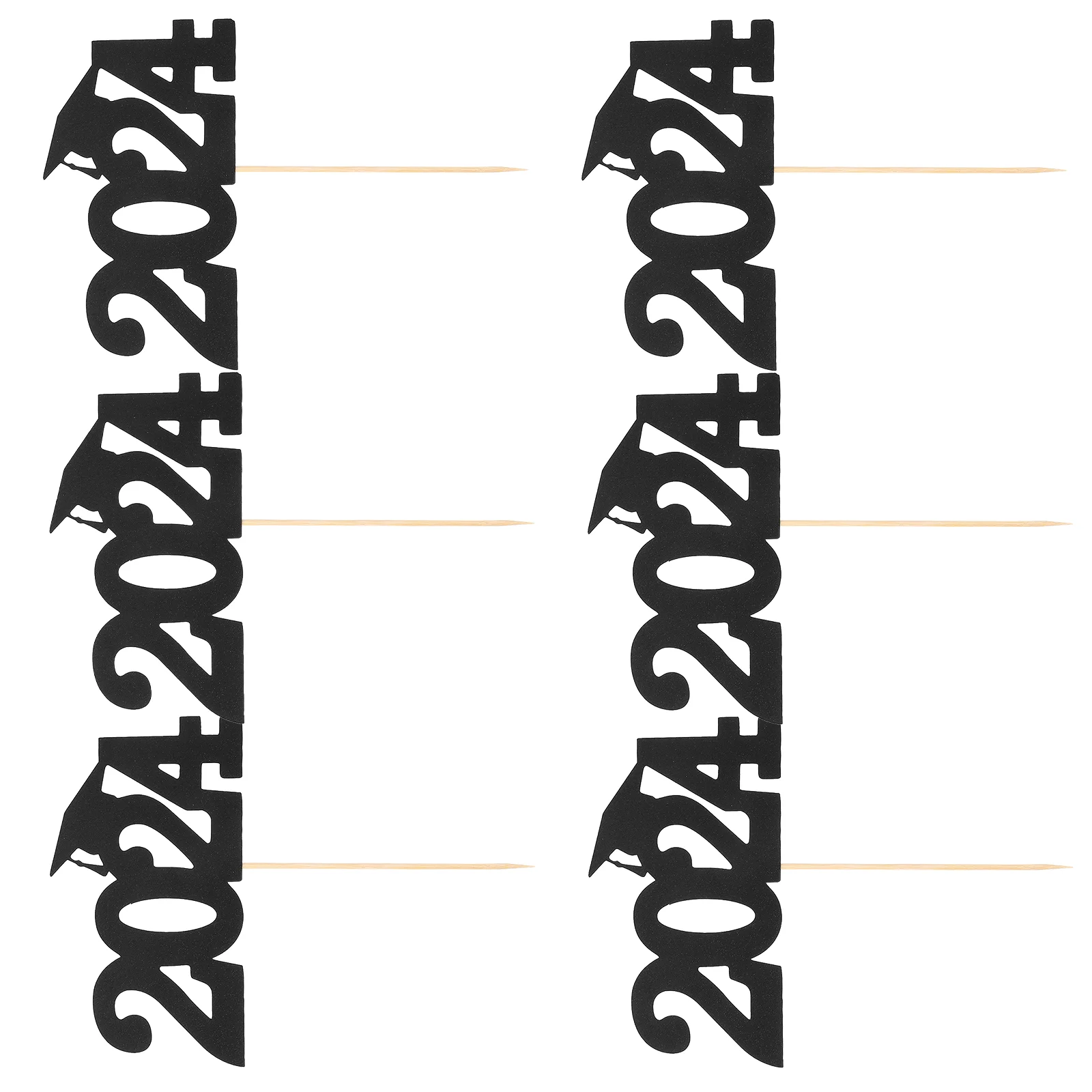 

6 Pcs Dessert Graduation Season Cake Insert Decors Hat 2024 Decoration Picks Delicate Topper Toppers Creative