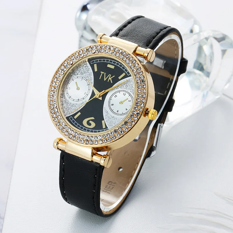 

Two-color Dial Watch Top Men's Watches Fashion Gifts Splicing Leather Quartz Wristwatch New Women Wristwatches Relogio feminino