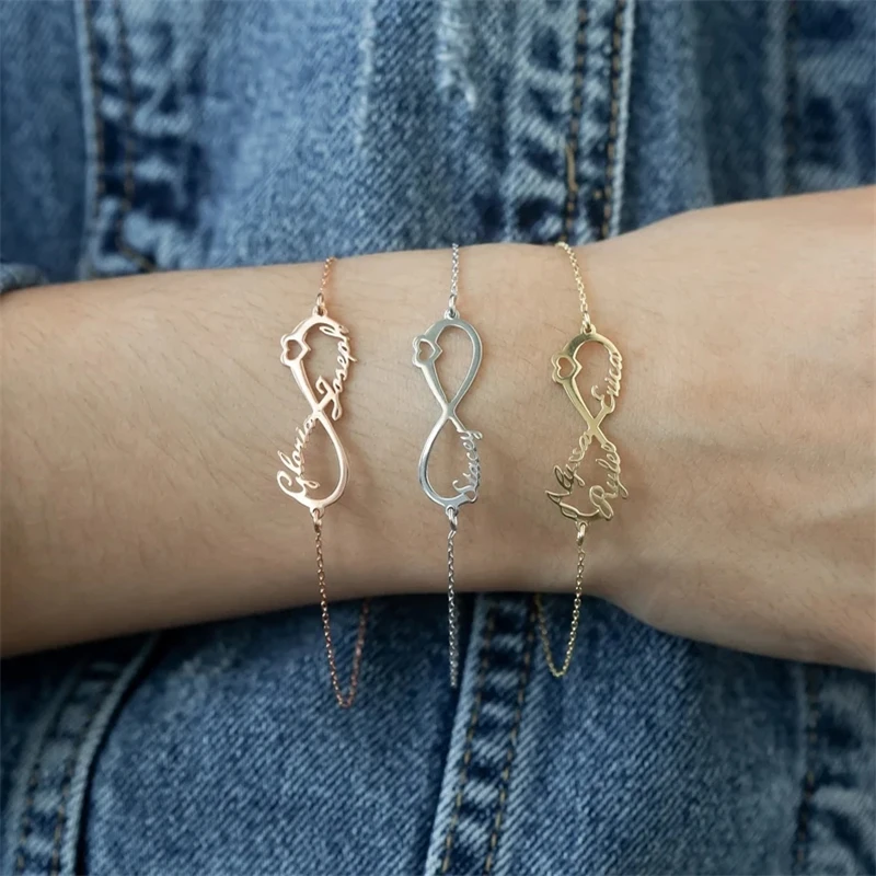 Персонализированные Индивидуальные золотые браслеты из нержавеющей стали с