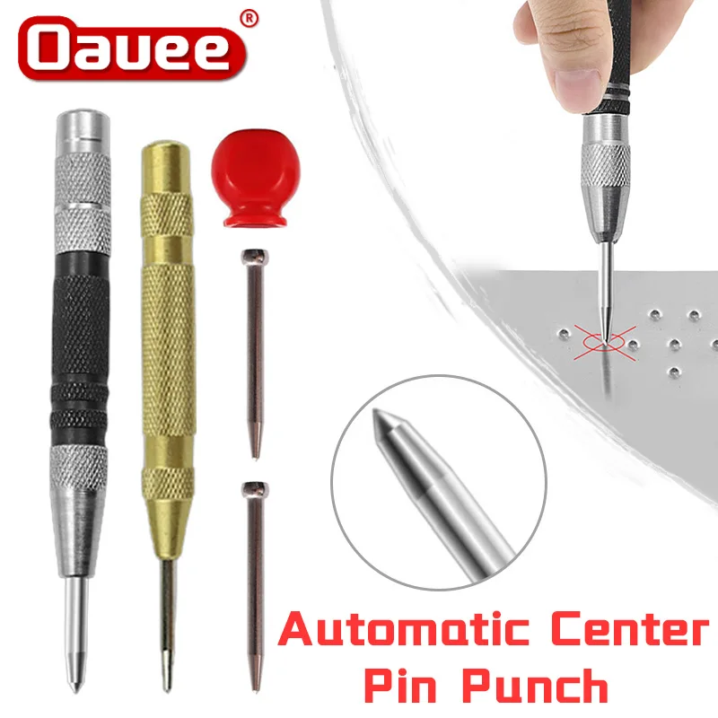 

Automatic Center Pin Punch Spring Loaded Marking Adjustable Starting Holes Tool Wood Press Dent Marker Woodwork Tool Drill Bit