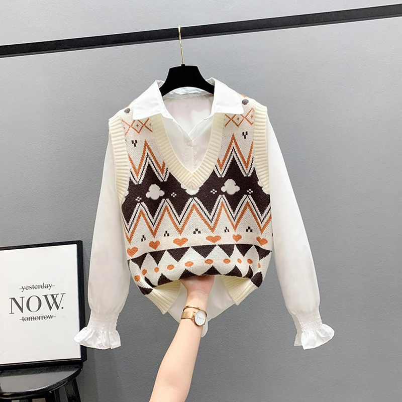 Вязаные жилеты DAYIFUN в клетку со стразами модный приталенный красный синий свитер