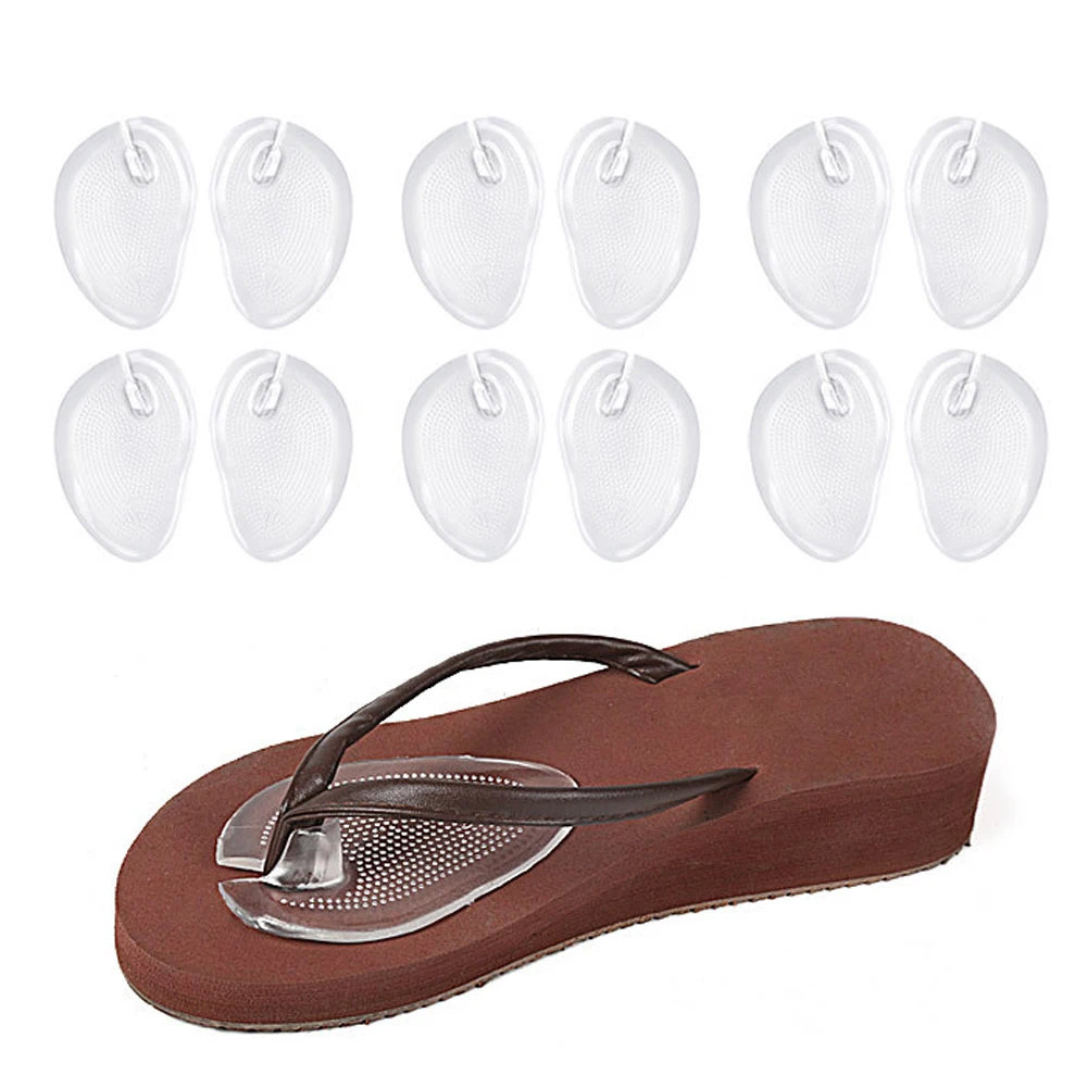 

New 2pcs Invisible Flip Flop Sandals Forefoot Pad Silicone Slip Resistant Half Yard Heel Pad Toe Separator Pads Massage Inserts