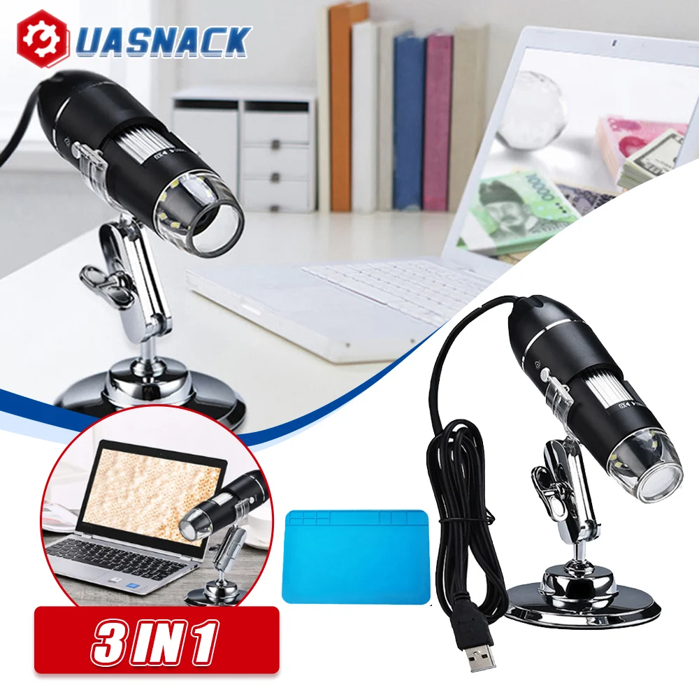 

1600X Digital Microscope Camera 3in1 Type-C USB Portable Electronic Microscope For Soldering LED Magnifier For Cell Phone Repair