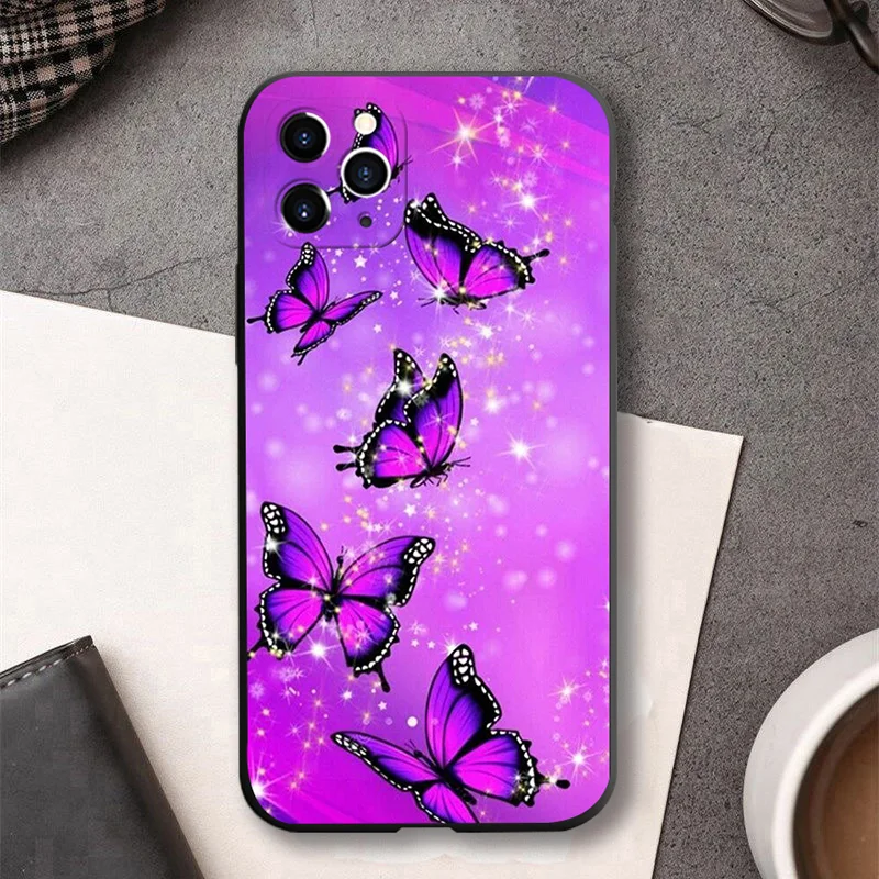 Luxurious Colored Butterfly Phone Case for Iphone 12 13 Mini 11 Pro XS XR MAX 8 7 Plus X SE2020 Fashion Back Cover Shell |