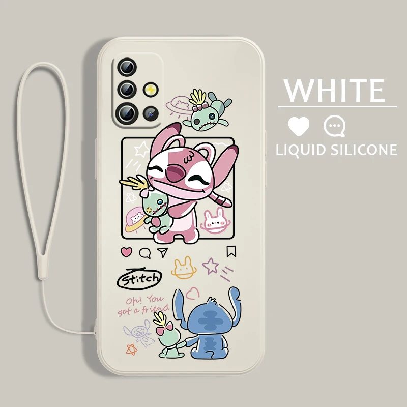 

Disney Stitch Cool For Samsung A54 A34 A04 S A71 A51 A42 A41 A30 A32 A21S A12 A11 A01 A02 4G 5G Liquid Rope Phone Case