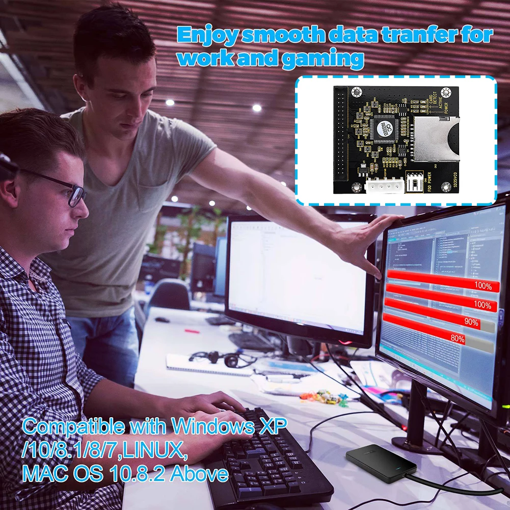 Карта-преобразователь SSD 44 контакта SD на 2 5 дюйма IDE 3 карта расширения памяти В