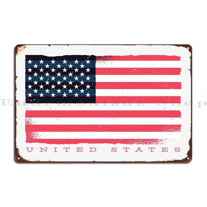 

Distressed Usa Flag Metal Sign Create Designing Cinema Vintage Garage Tin Sign Poster
