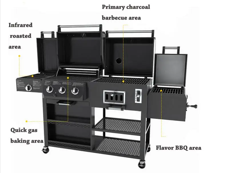 Наружный инфракрасный газовый гриль садовая печь для барбекю утолщенные