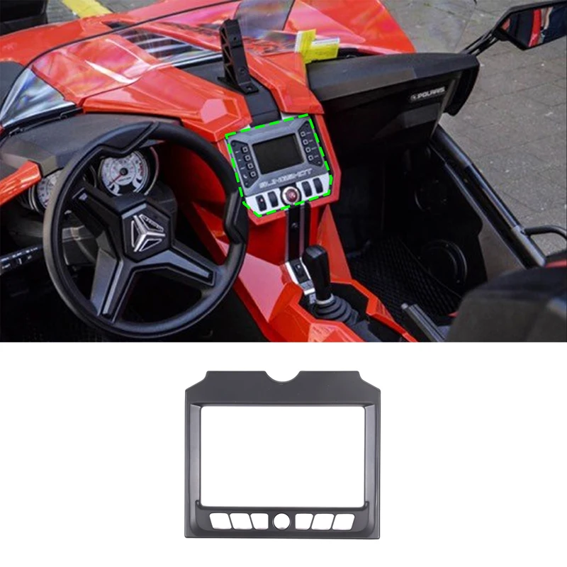 

For Polaris Slingshot 2020-2023 Car Navigation Decorative Frame Sticker ABS Matt Black Interior Accessories