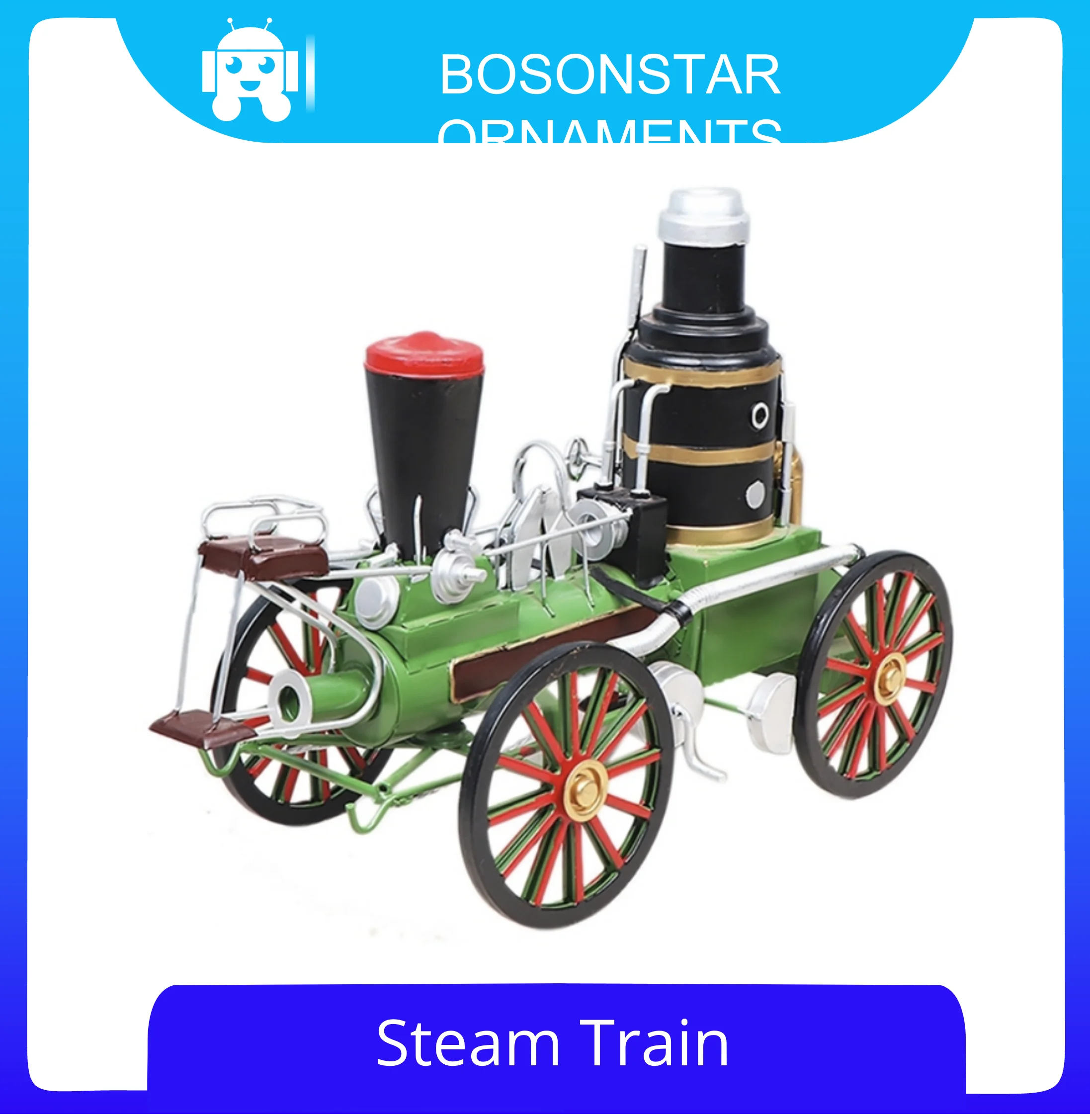 

Simulation Of Old-Fashioned Steam Train Model Wrought Iron Retro Nostalgic Objects Collection Decoration Ornaments