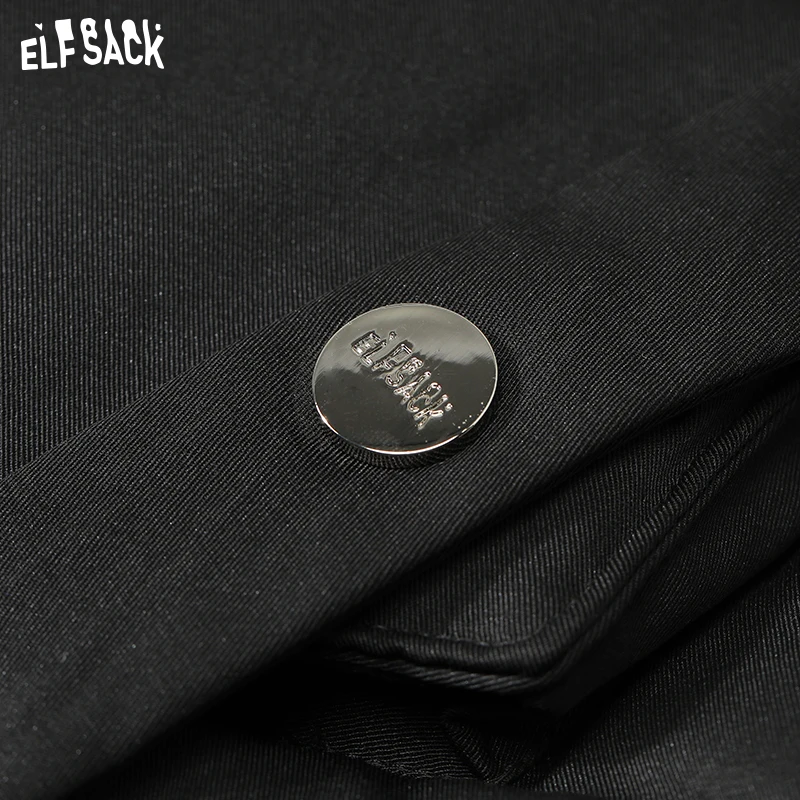 ELFSACK Black Warm Down Coats Women 2022 Winter New Loose Designed Jackets