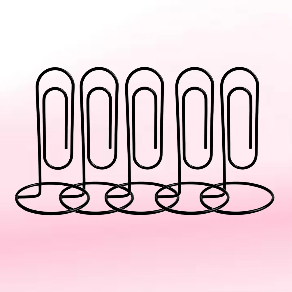 

5pcs Multi- Black Table Binder Clips, Creative- shaped Chip Bag Clips Mark Clips for Home, School and Office Use (