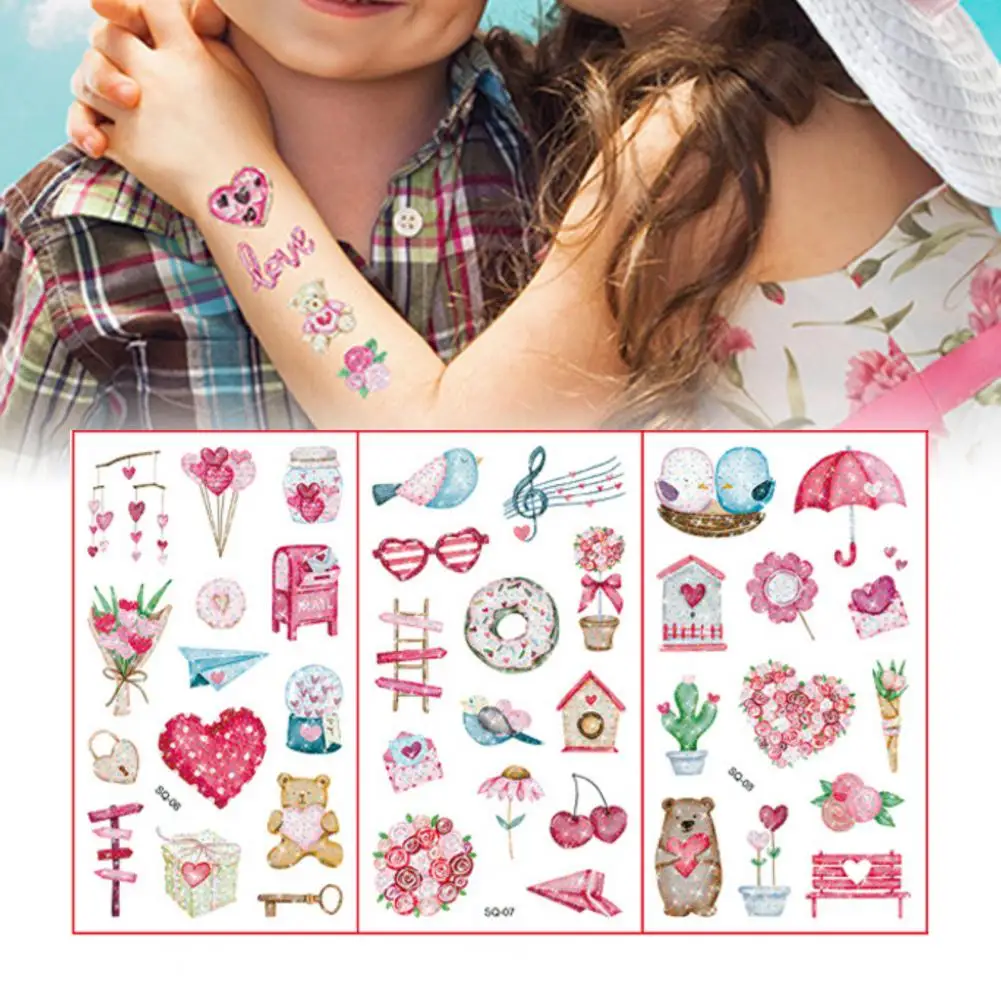 

10Pcs Valentine Decals Unique DIY Self-Adhesive for Party Activity Valentine Tattoo Decals Valentine Stickers
