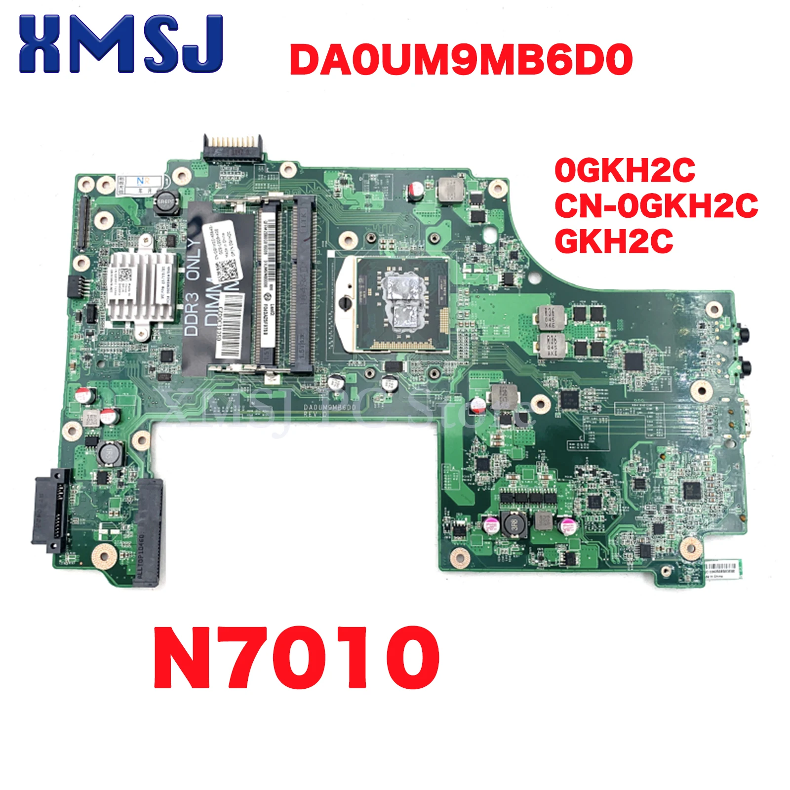 

XMSJ 0GKH2C CN-0GKH2C GKH2C DA0UM9MB6D0 Laptop Motherboard For Dell Inspiron N7010 HM57 UMA DDR3 Free CPU MAIN BOARD