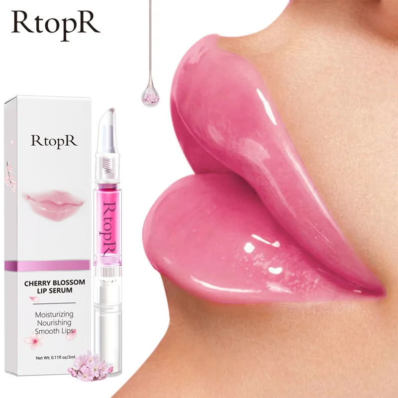 

Cherry Blossom Lip Serum Mask Dry Crack Peeling Repair Reduce Lip Fine Lines Essence Moisturizing Sakura Beauty Care