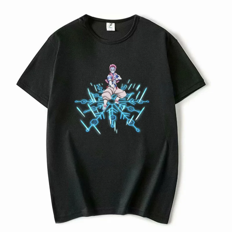 

Футболка Мужская/Женская хлопковая с коротким рукавом, Повседневная модная уличная одежда оверсайз с аниме рассекающим демонов аказа