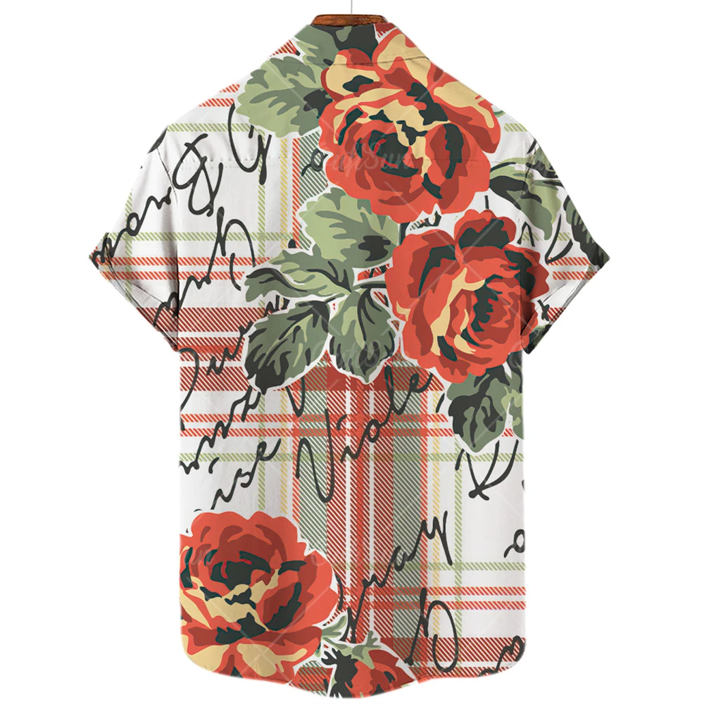Новинка 2022 мужская повседневная модная рубашка с розовым цветочным 3d принтом