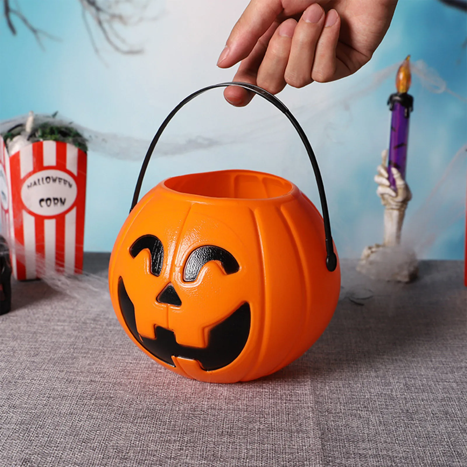 Украшение Чаши Для Конфет На Хэллоуин Желтое Портативное Кухонное Ведро Дома