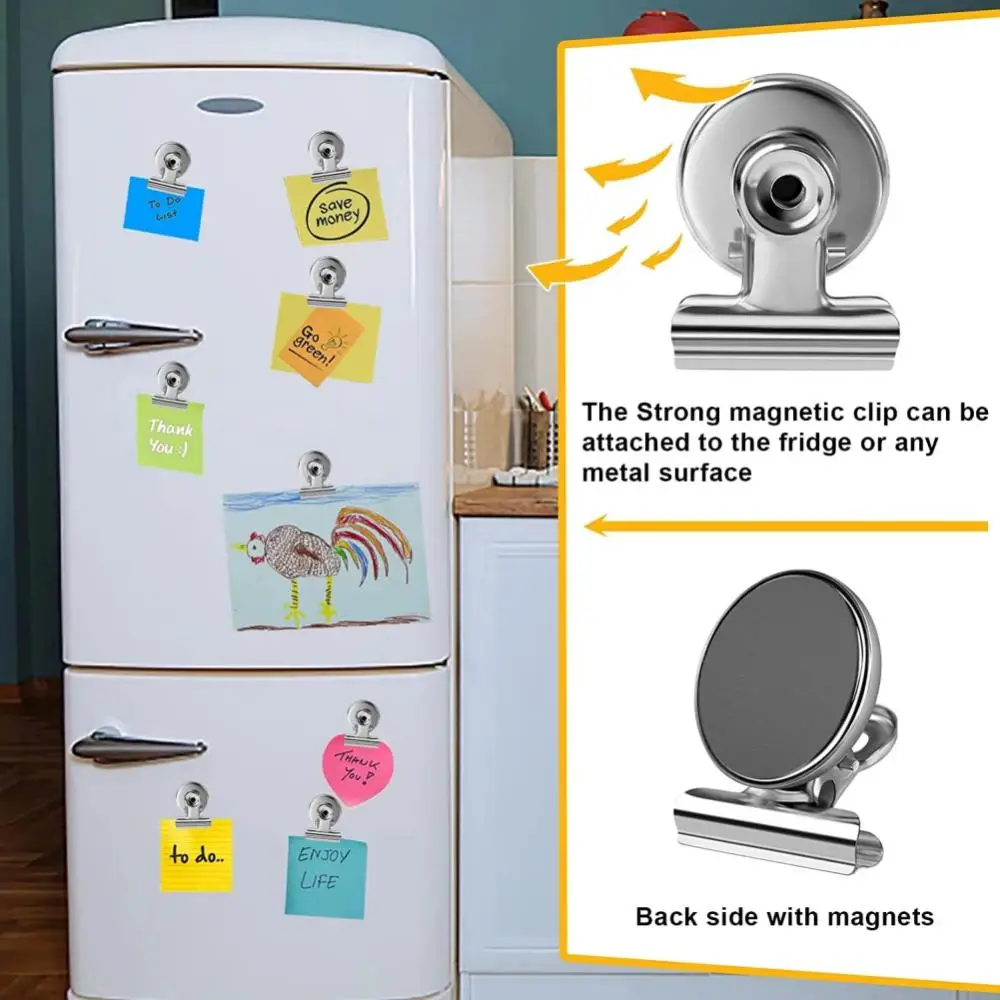 

Magnet Tools Metal Round Fridge Magnetic Hook Stickers Clip Fridge Wall Memo Note Message Magnet Clamp Holder Whiteboard