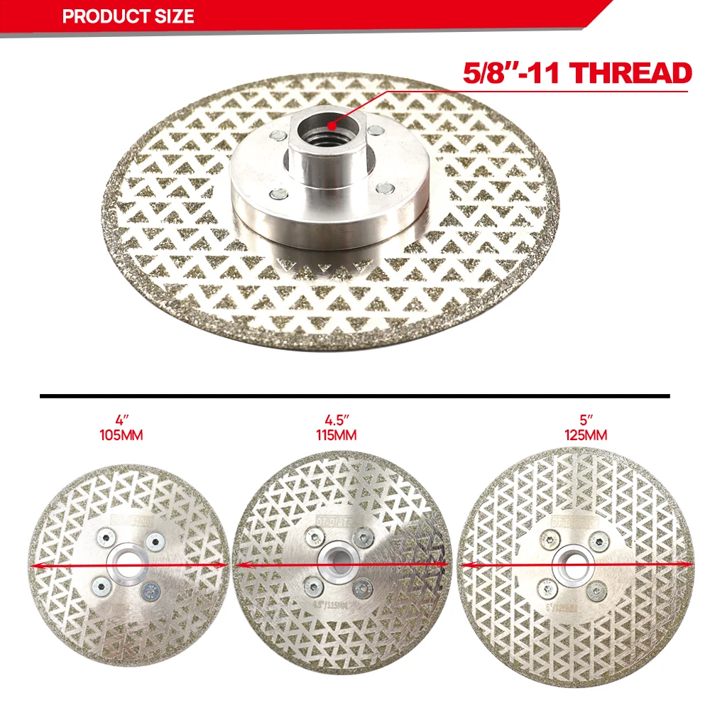 DT-DIATOOL 1pc Diamond Cutting Grinding Disc Granite Saw Marble Electroplated Stone M14 M10 58/-11 Thread  Granite Ceramic Tile images - 6