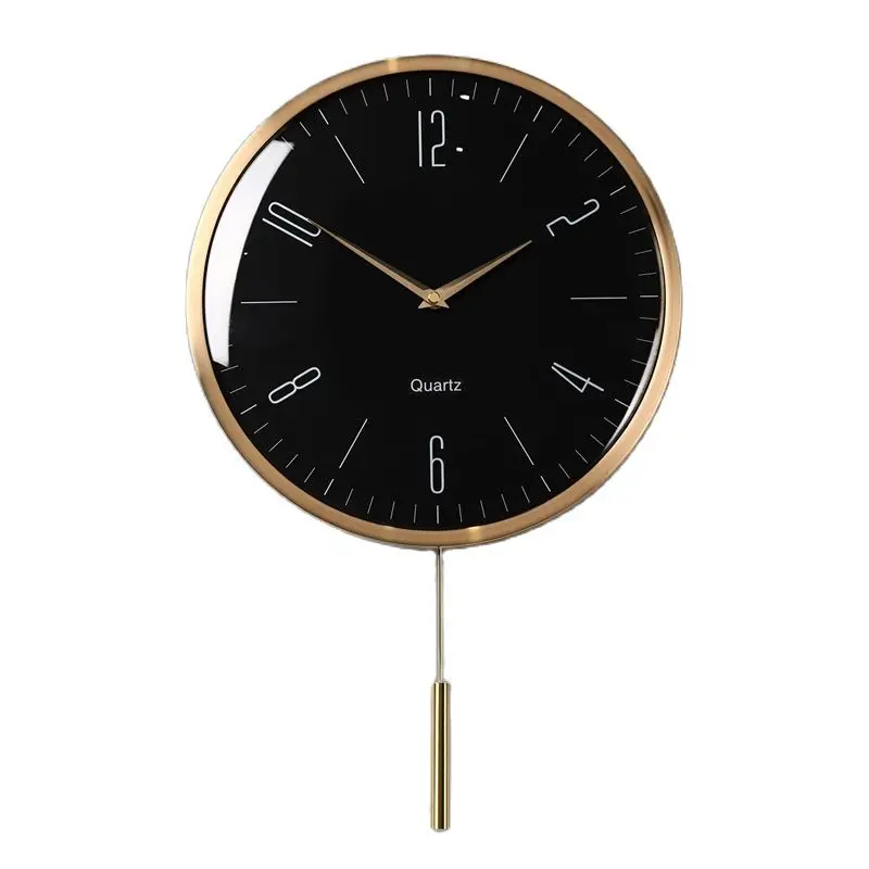 

Nordic Luxury Pendulum Clocks Wall Home Decor Creative Metal Wall Clock Modern Gold Silent Watch Living Room Decoration Gift
