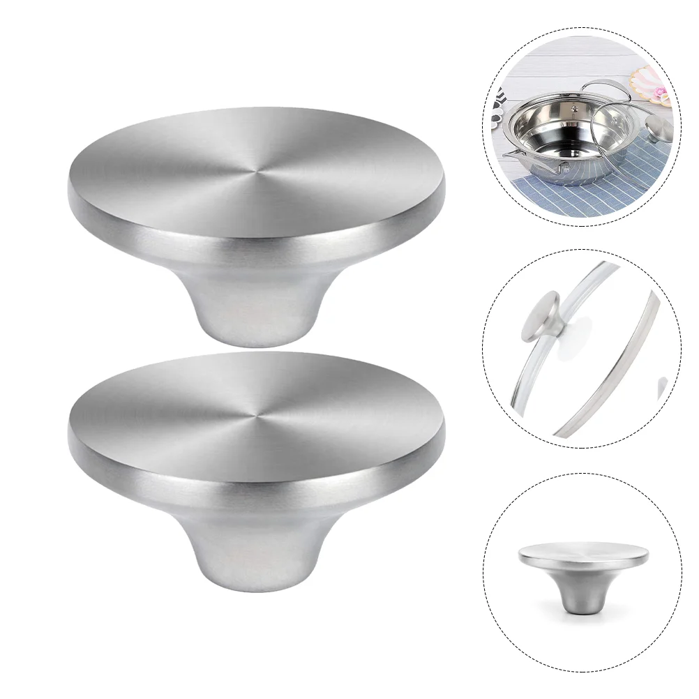 

Lid Pot Knob Handle Replacement Cover Pan Knobs Cookware Handgrip Cap Saucepan Stainless Crock Steel Oven Nonslip Holder Wok