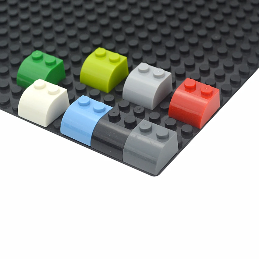 

100pcs 2x2 Building Blocks Arc Slope Thick Bricks DIY Sloping Curved multiple colors Beveled classic parts Compatible all brands