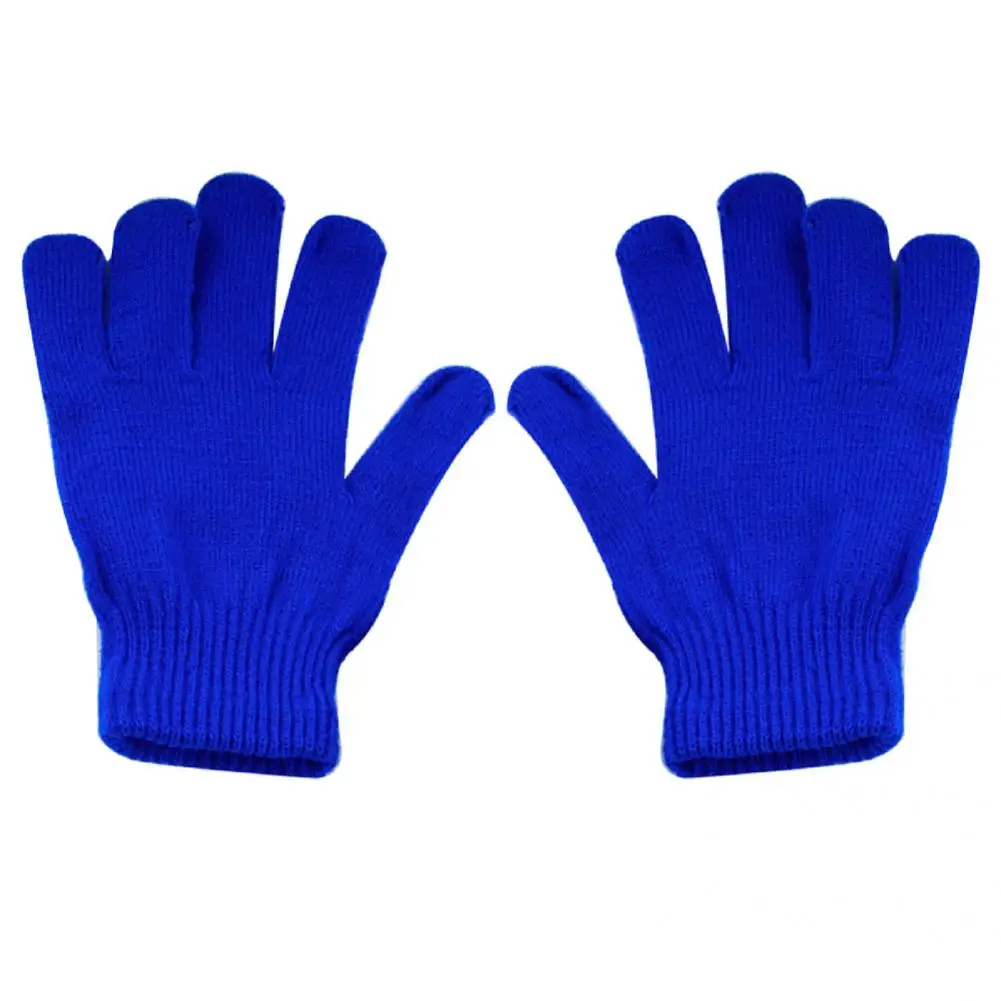 

Knitted Gloves Soft Simple Sweat-Absorbent Men Women Solid Color Knitted Mittens Warm Gloves for Sports