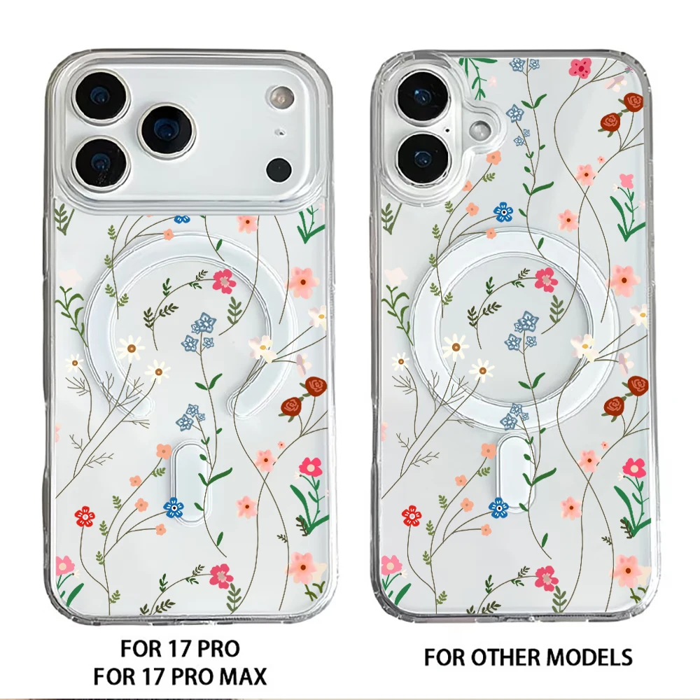 Чехол для телефона с магнитным держателем для карт Wildflowers and Weeds For Magsafe, совместимый с iPhone 17, 16, 13, 15, 12, 14 Pro Max Plus, Air 16E (art.: 3920dbc44802e) - 3920dbc44802e
