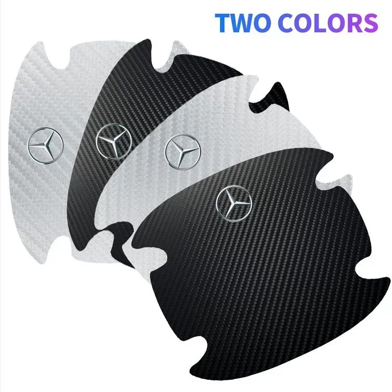 4 шт./компл. наклейка на дверную ручку автомобиля из углеродного волокна против