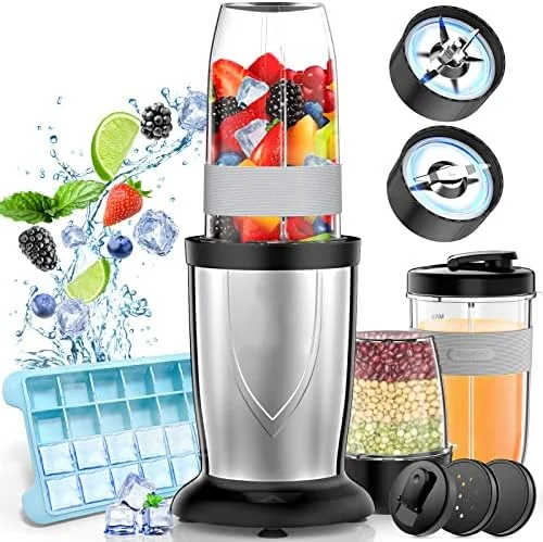 

for Shakes and Smoothies, Airpher 19 Pieces 850W Personal Smoothie Blender for Kitchen With Ice Tray, 2 * 17 Oz & 10 Oz To-Go Cu