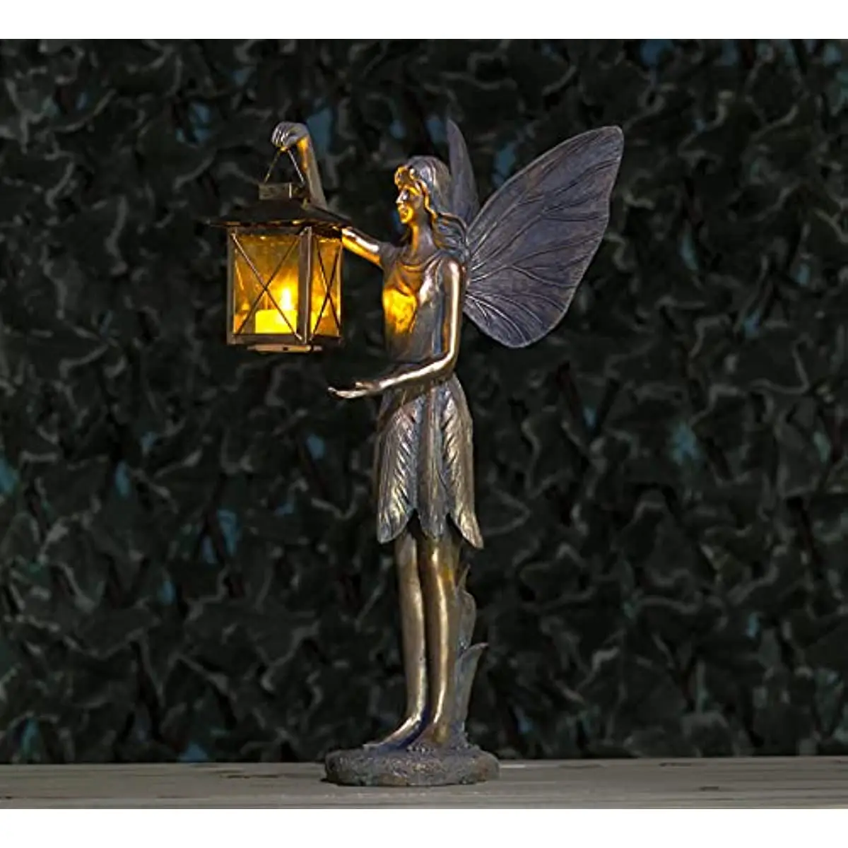 

Large Light Up LED Lantern Winged Angel Garden Ornament Statue Outdoor Indoor Fairy Sculpture Lamp Decorative Patio Lighting