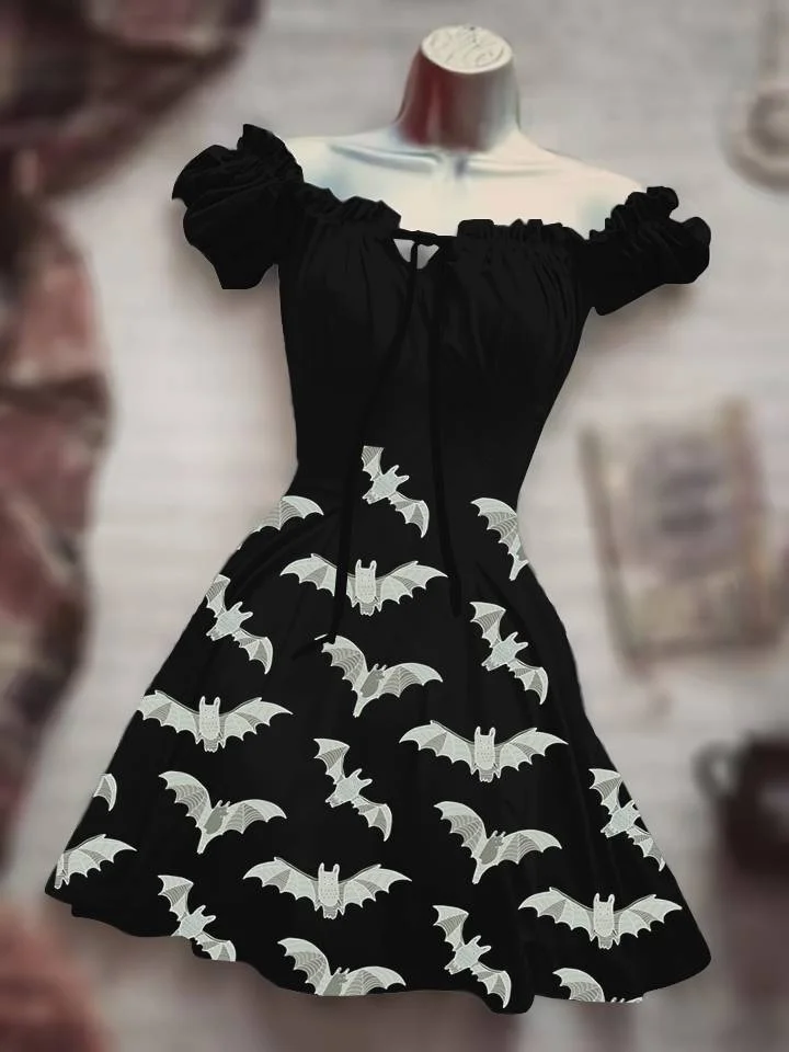 2023 Horror Bat Black Cat Halloween Outdoor Black Costume Sun Moon Skirt Hawaiian Bohemian Skirt Beauty Black Pumpkin 3D