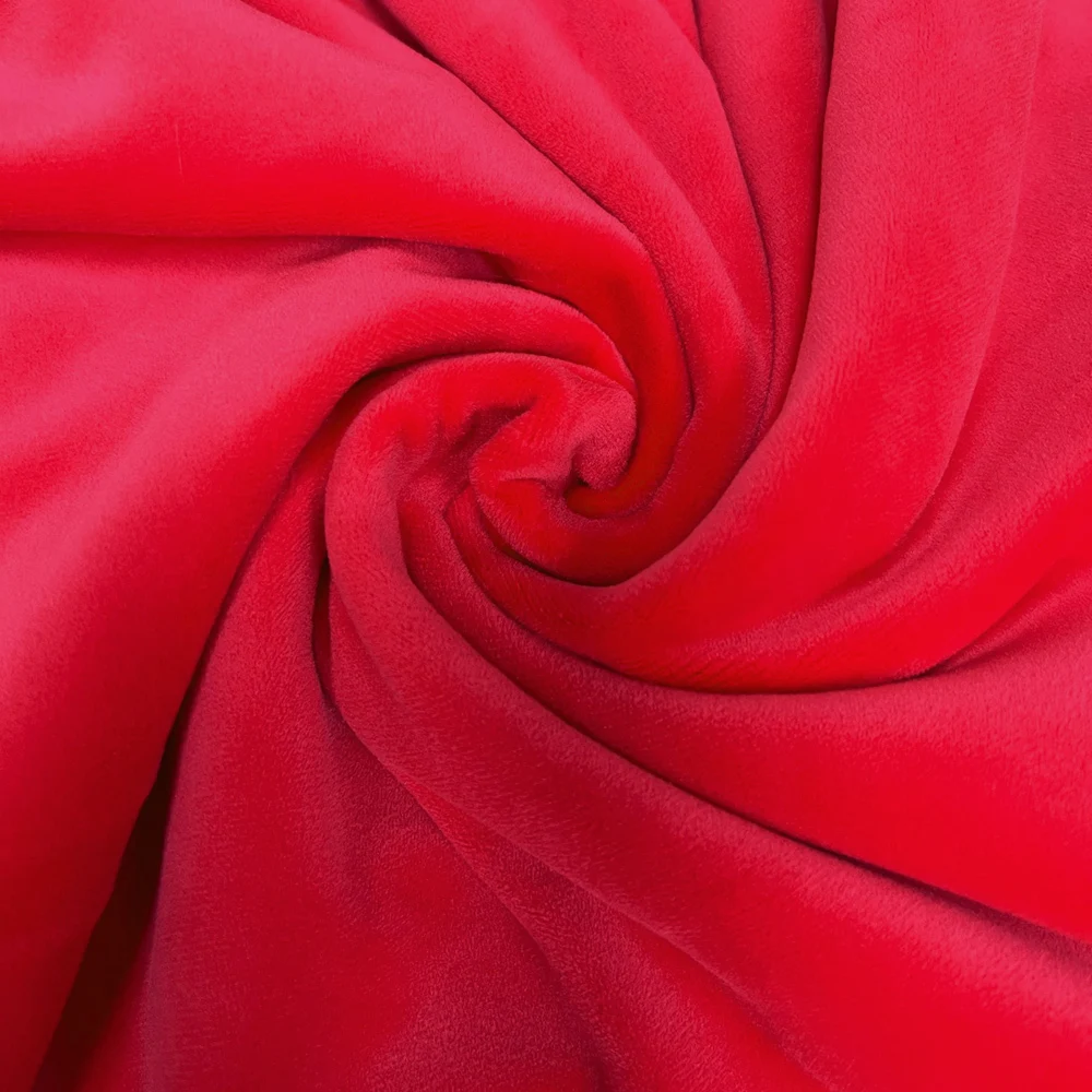 Mochi Minky красный цвет 160x50 см 1 мм ворс супер стрейч 5% спандекс мягкая короткая