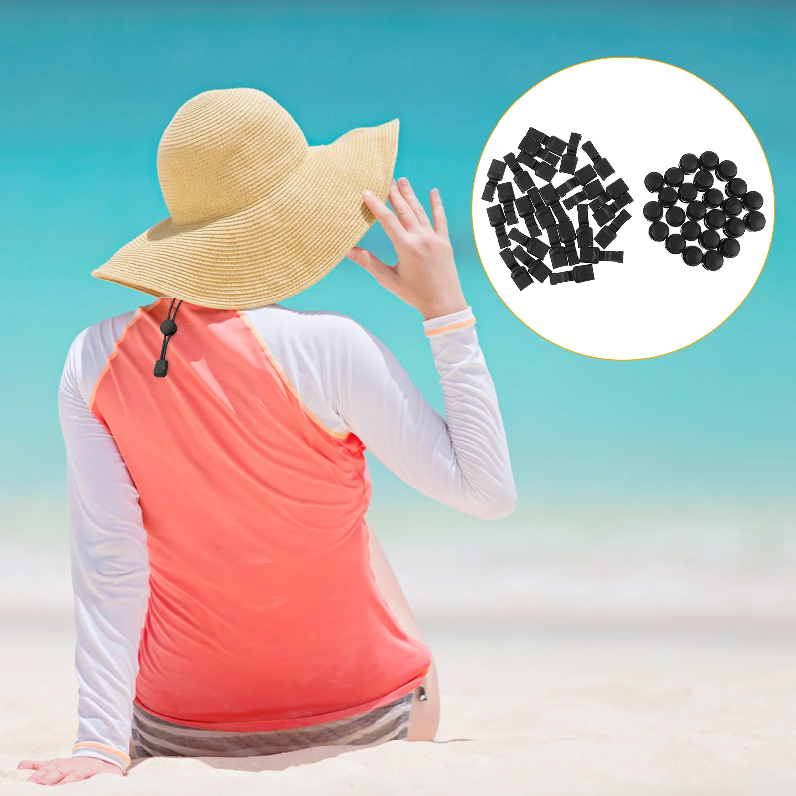 

Circle Earrings Shoelace Cord Lock Shoes Lanyard End Clasps Buckle Plastic Clips