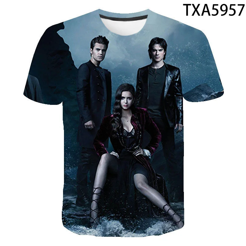 

The Vampire Diaries 3D T shirt Men Women Children Casual Streetwear Boy Girl Kids Printed T-shirt Fashion Summer Cool Tops Tee
