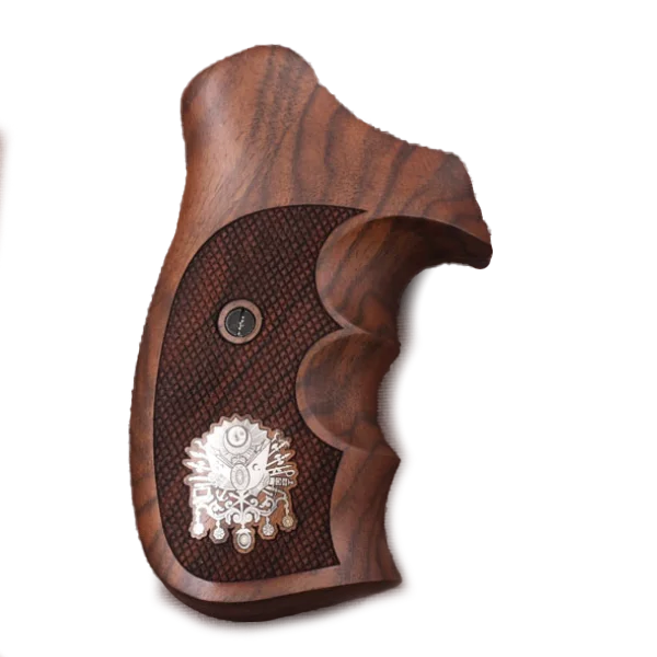 

KSD Brand Smith Wesson K/L/X - Frame Round Butt Compatible Walnut Grips Diamond