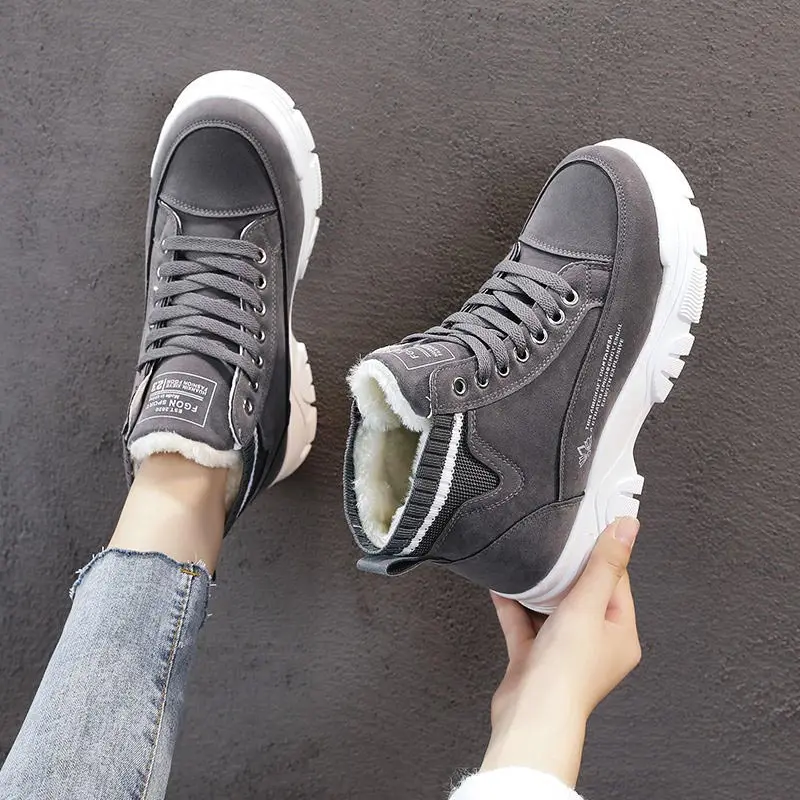 

High-level Warm Women's Winter Sneakers Women's Running Shoes Children's Sports Shoes Gray Sport Shoes Women Fur Boots GME-2771