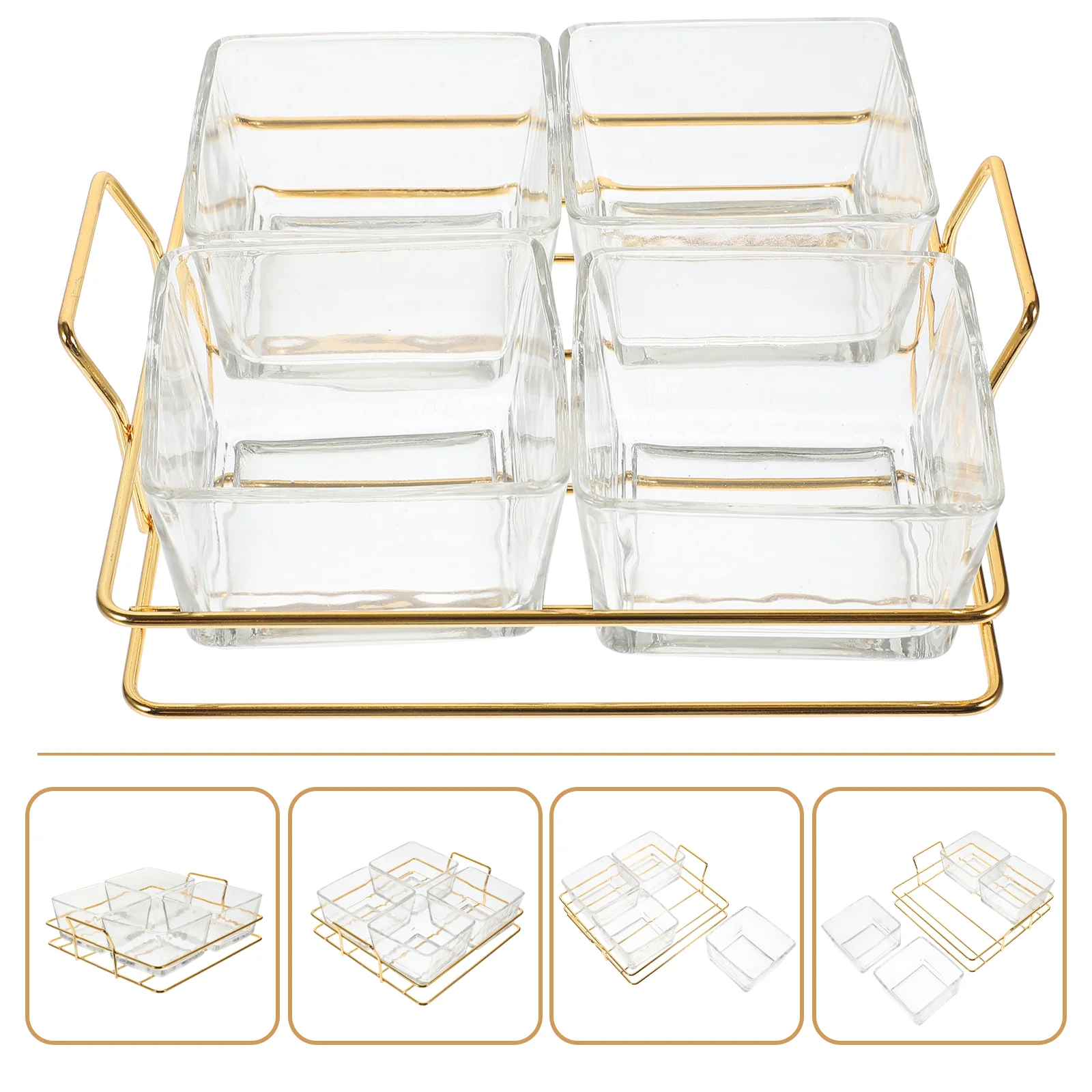 

1 Set of Fruit Snacks Bowl Fruit Basket Kitchen Countertop Storage Tray with Metal Tray