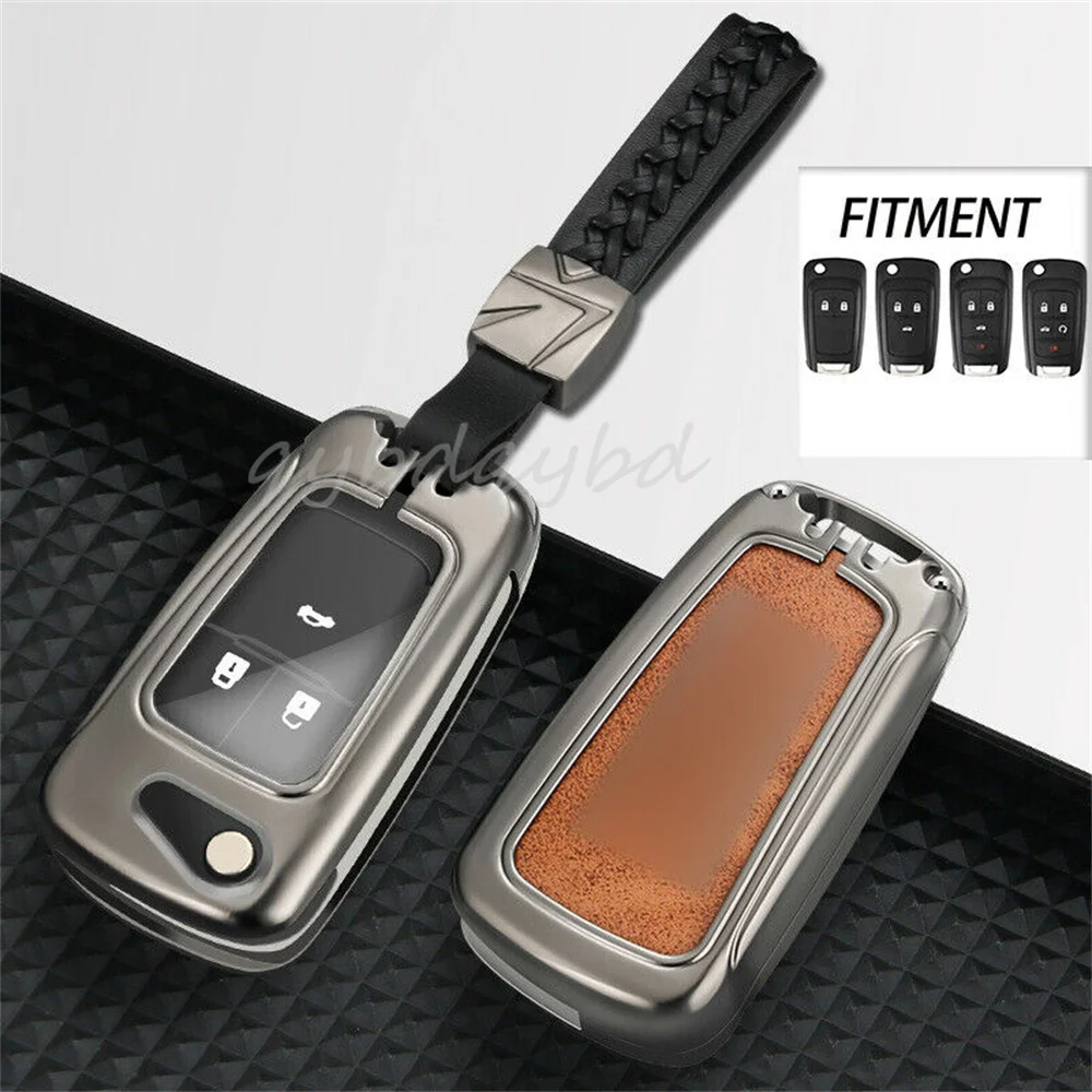 

Zinc Alloy Flip Remote Smart Car Key Cover Fob Case Shell Keychain Bag Skin Holder Accessories For Chevrolet Chevy Camaro Malibu
