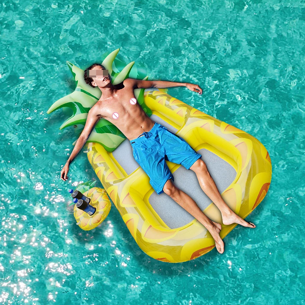 

Floating Row Summer Inflatable Pool Float Large Swimming Pool Water Hammock Air Sofa Floating Chair with Cup Holder
