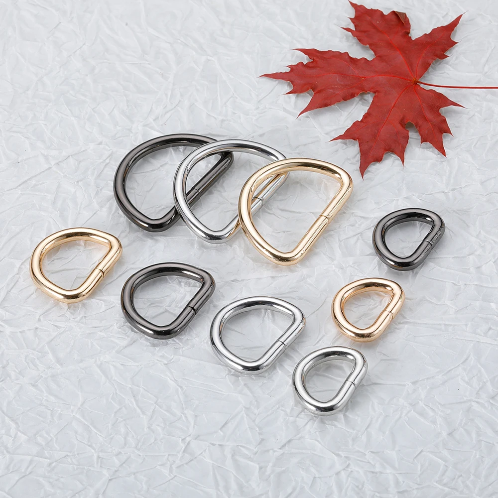10-20pcs Metal Non-Welded D Ring Adjustable Buckle For Backpacks Straps Bags Shoes Cat Dog Collar D-Shape Buckles DIY Accessorie