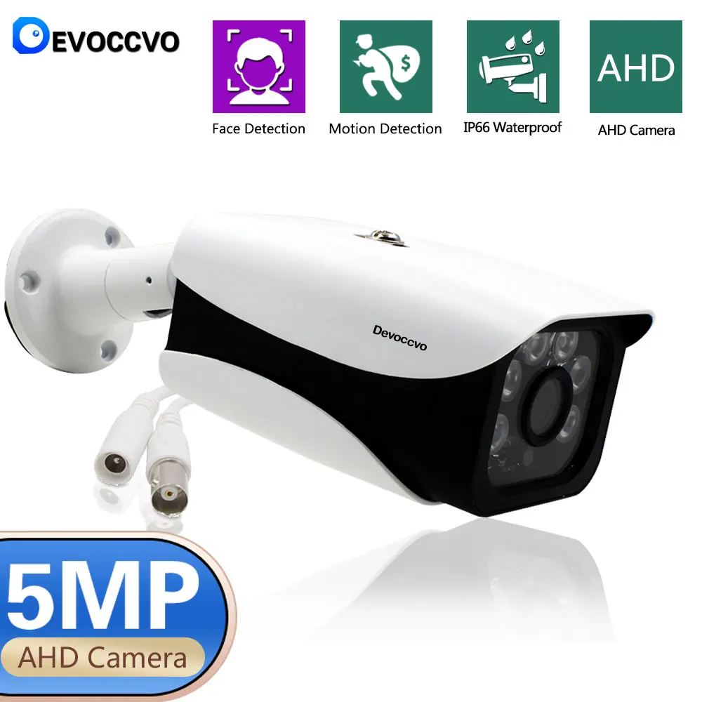 

H.265 5MP AHD Camera Security Video Surveillance Outdoor Camera Weatherproof HD CCTV Camera 6*Array Light 40-50M Night Vision