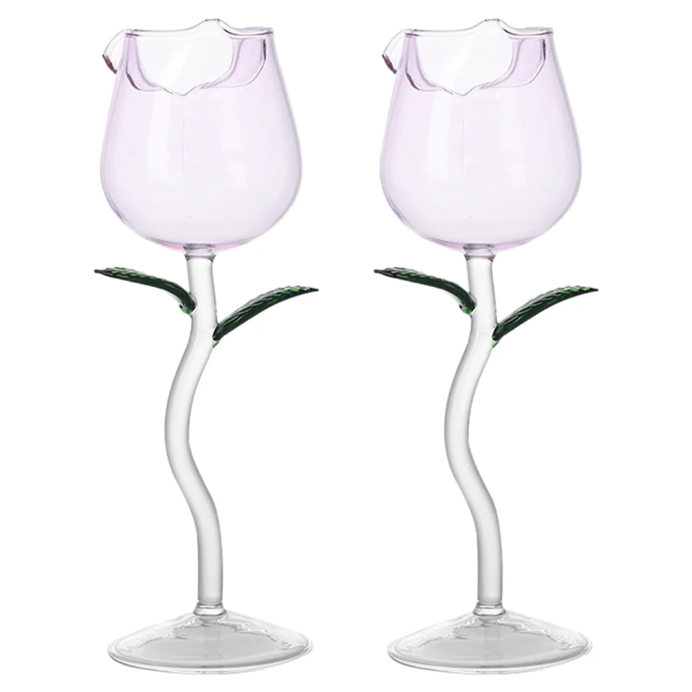 

Glassgoblet Cup Glasses Rose Cocktail Champagne Party Cups Red Clear Flower Drinking Whiskey Tumbler Shot Decorative Beveragefor