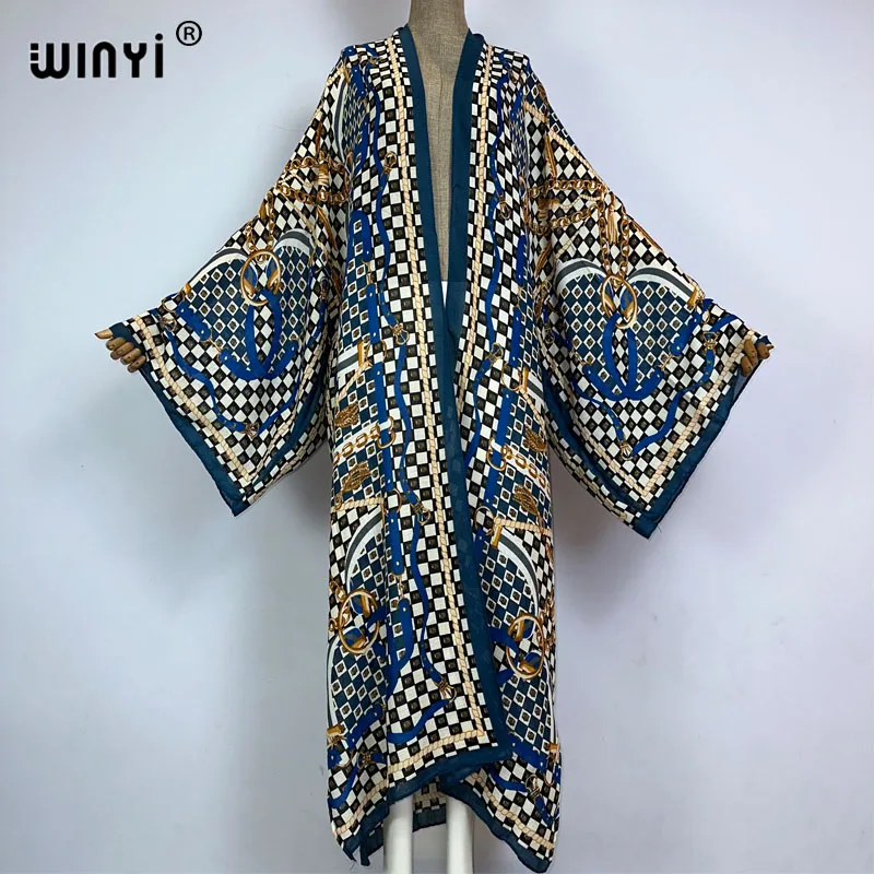 Модное кимоно WINYI кардиган кафтан коктейль Сексуальная Пляжная накидка в стиле