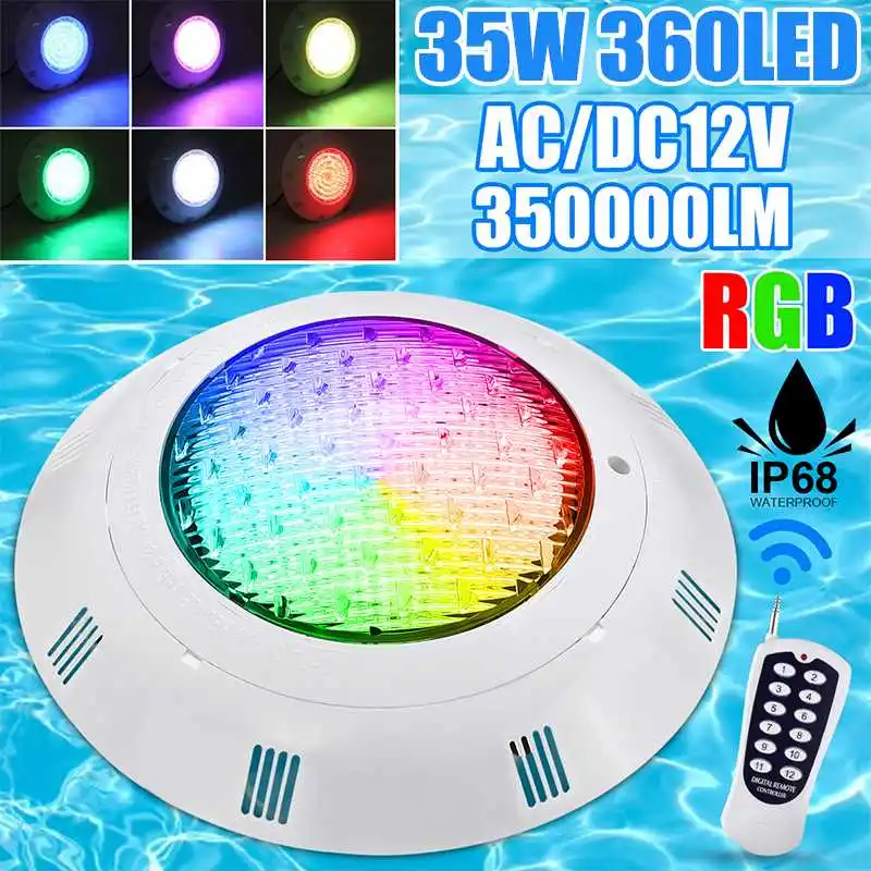 

35W RGB Led Swimming Pool Light 360LED IP68 Waterproof AC12V/DC12V Outdoor RGB UnderWater Light Pond Led Piscina Luz Spotlight