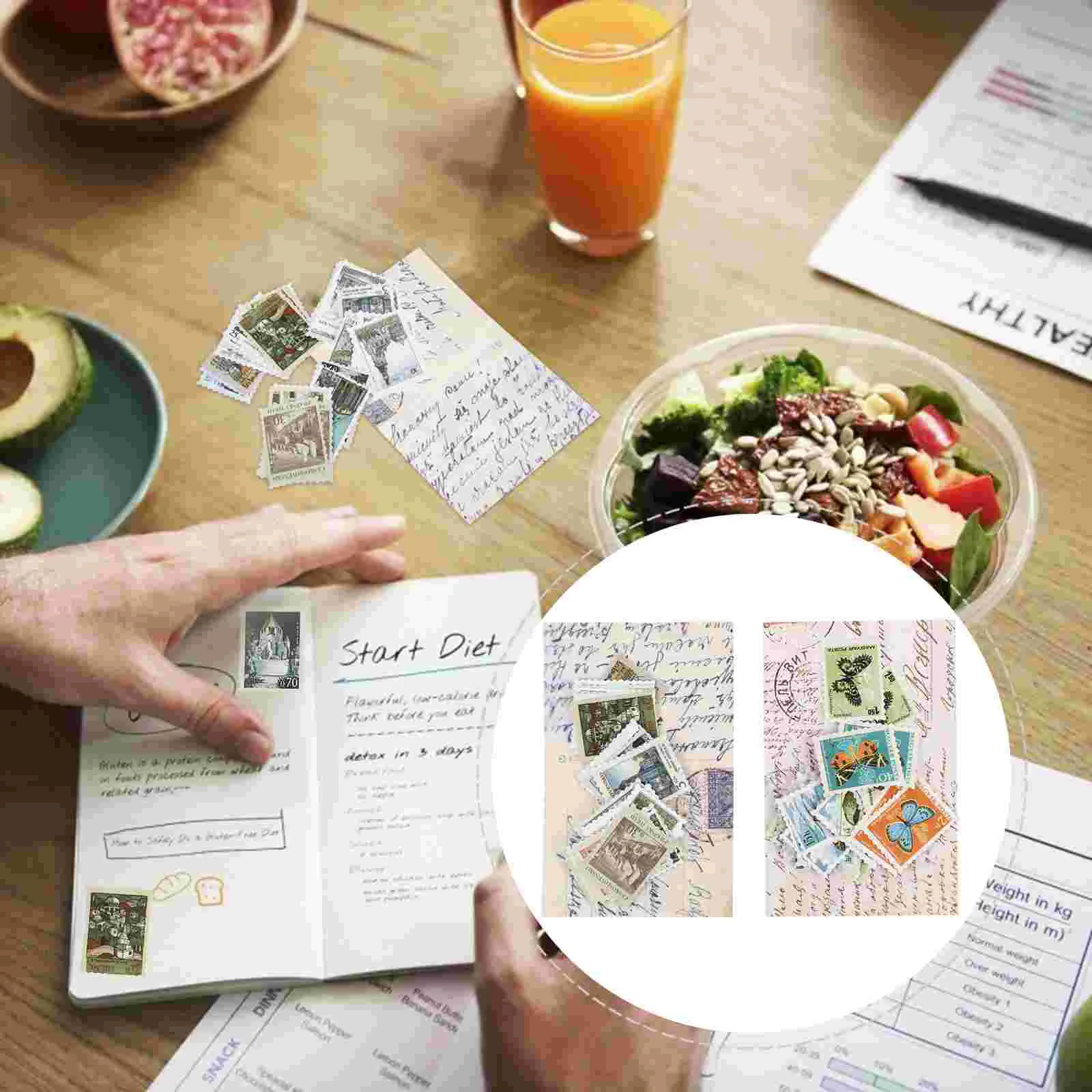 

Stickers Sticker Stamp Vintage Post Adhesive Scrapbook Envelope Diy Decorative Laptop Craft Paper Country Washi Handmade